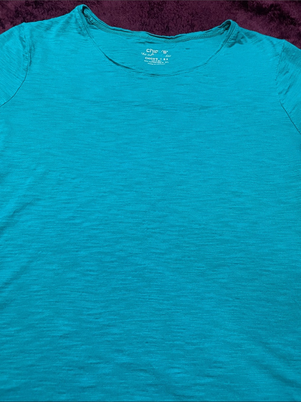 Chico’s Teal Short-Sleeve Crew-Neck Tee